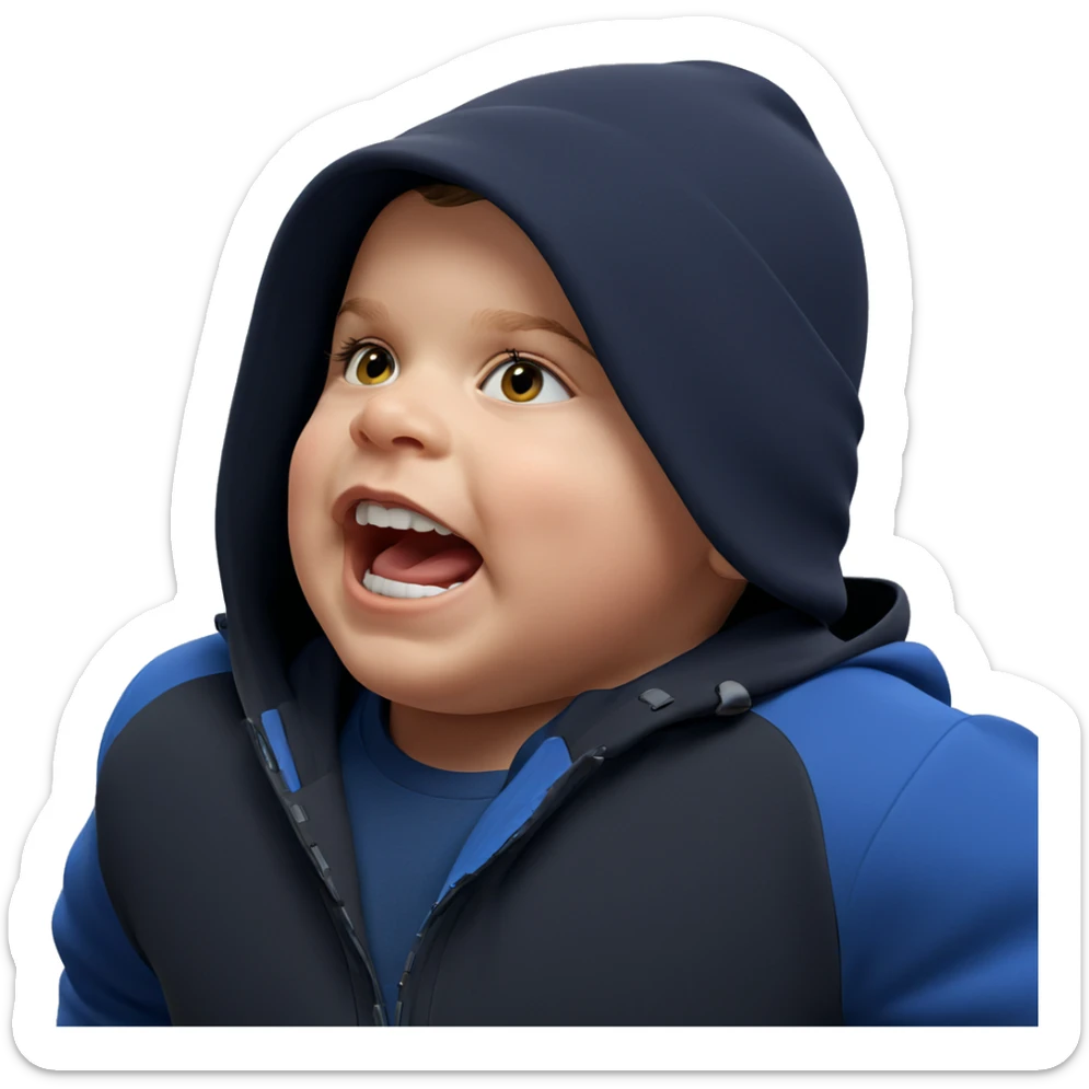 boy in hat with open mouth sticker