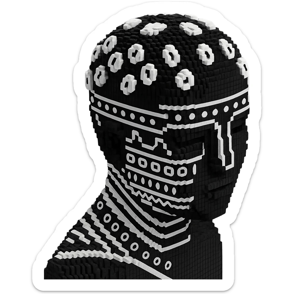 Make it voxel and bnw sticker