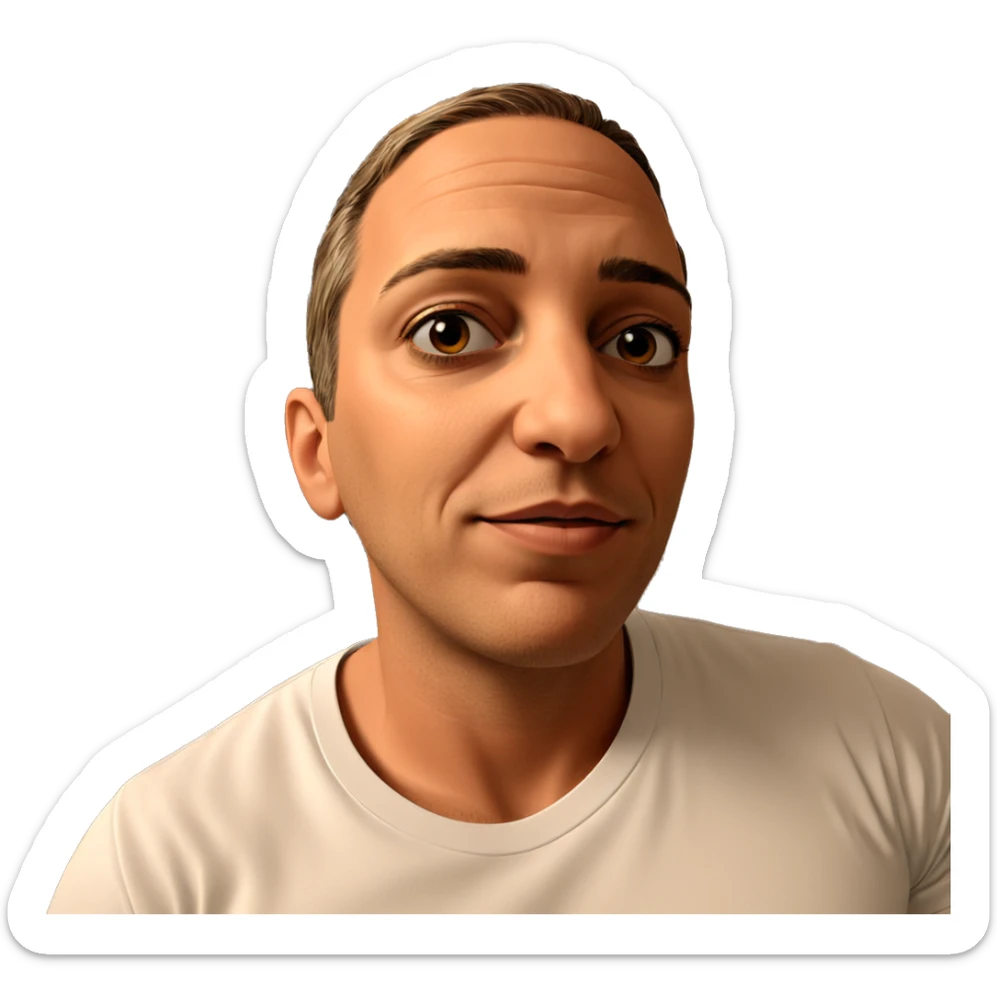 male portrait in white shirt sticker