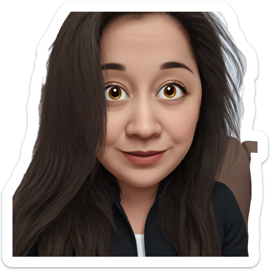 smiling girl with brown hair sticker