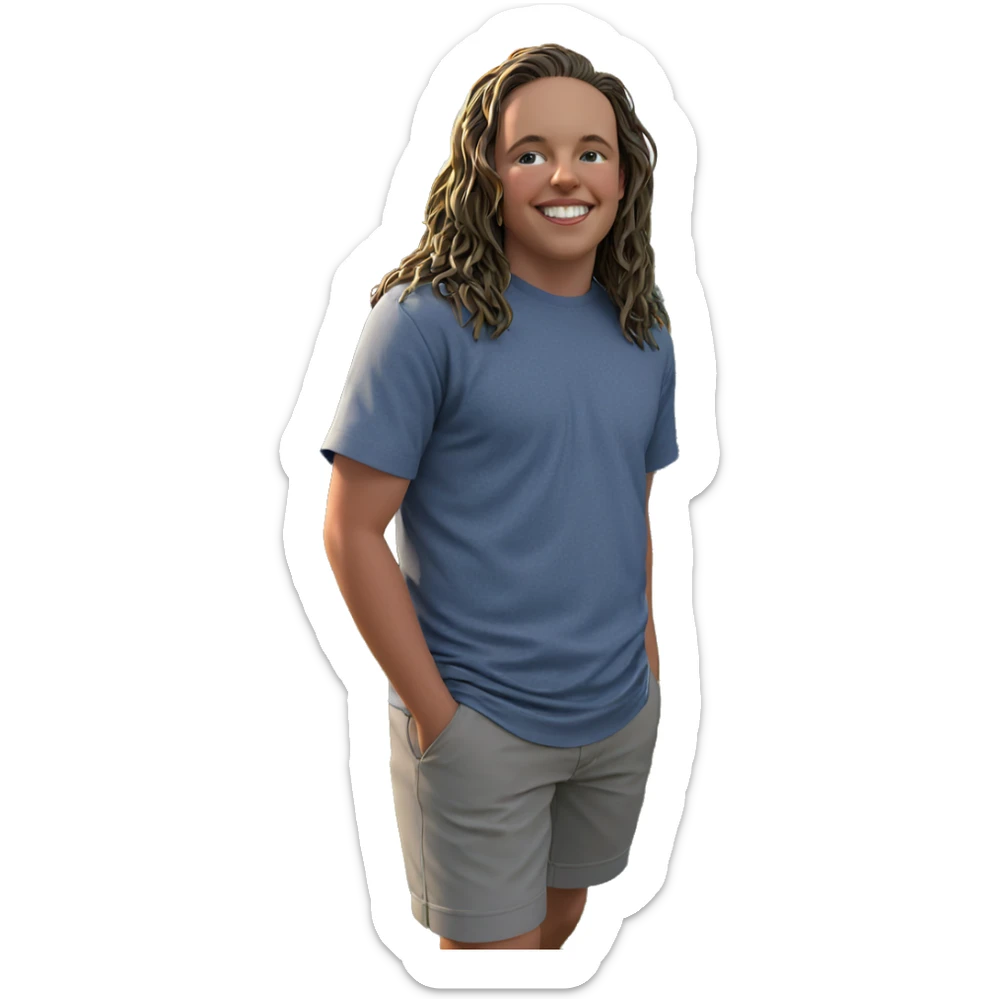 smiling boy outdoors under sky sticker