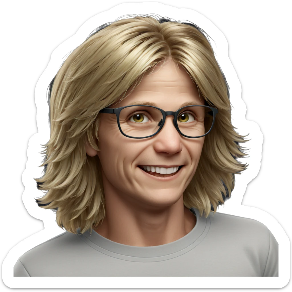 smiling blonde boy portrait sticker