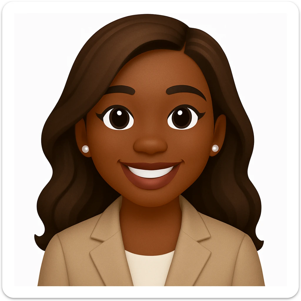 turn the second man in emoji style of the 1st image, match the facial features and match dressing style of the 2nd image, she is wearing suit sticker