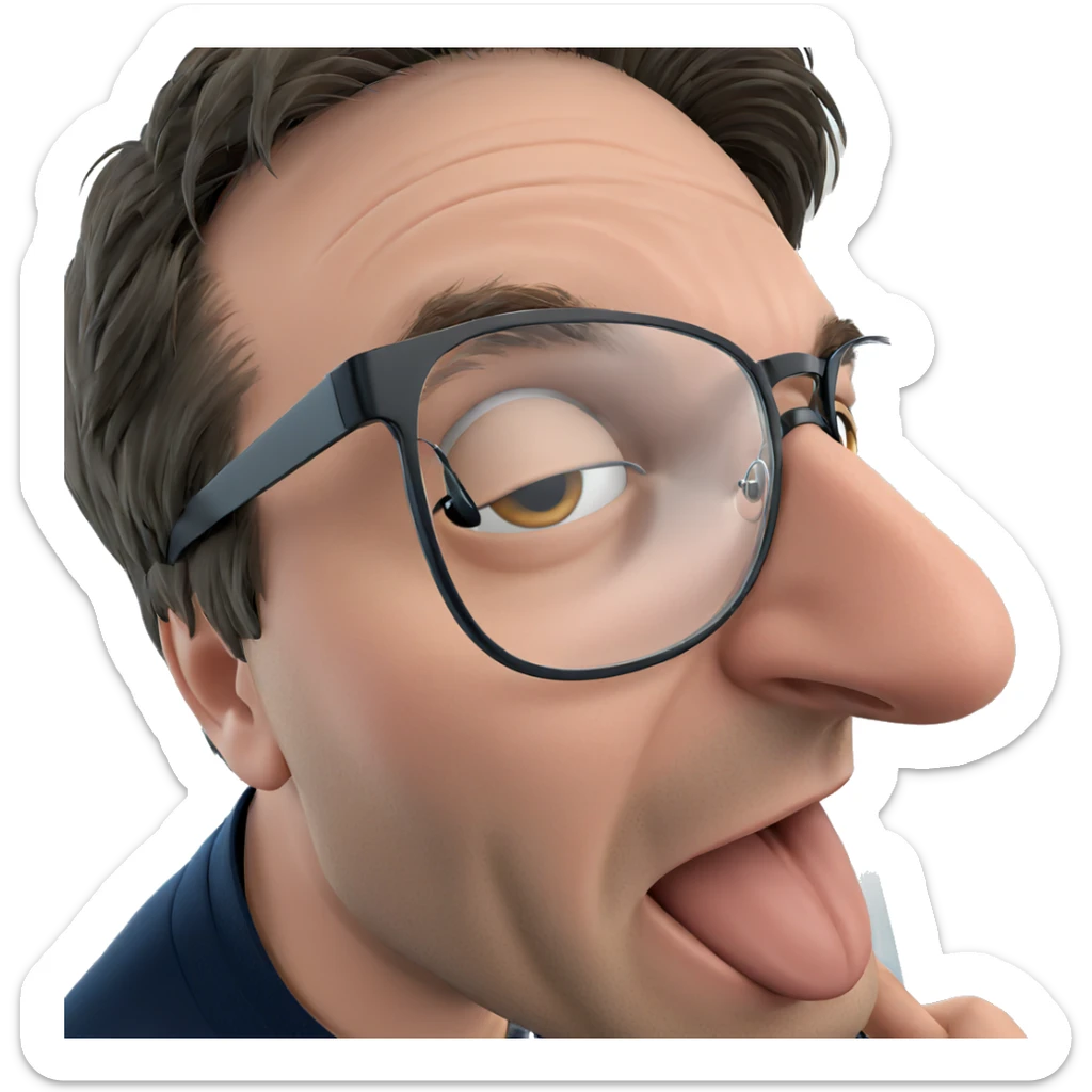 realistic portrait of boy with glasses sticker