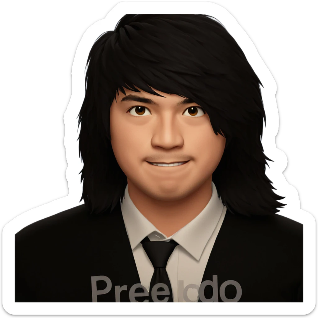 smiling boy in white shirt sticker