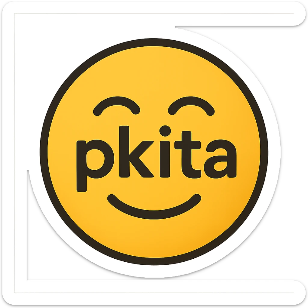 the word 'pkita' as a simple emoji, text included sticker