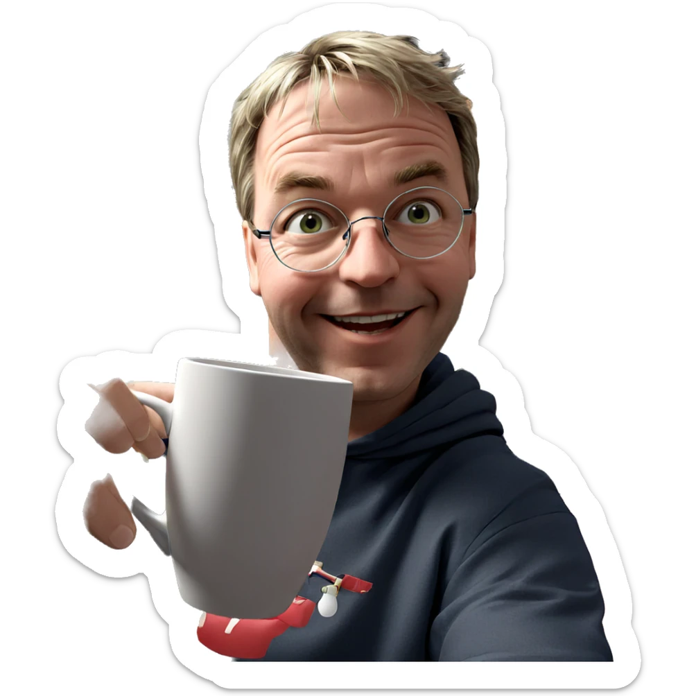 smiling boy holding a cup sticker