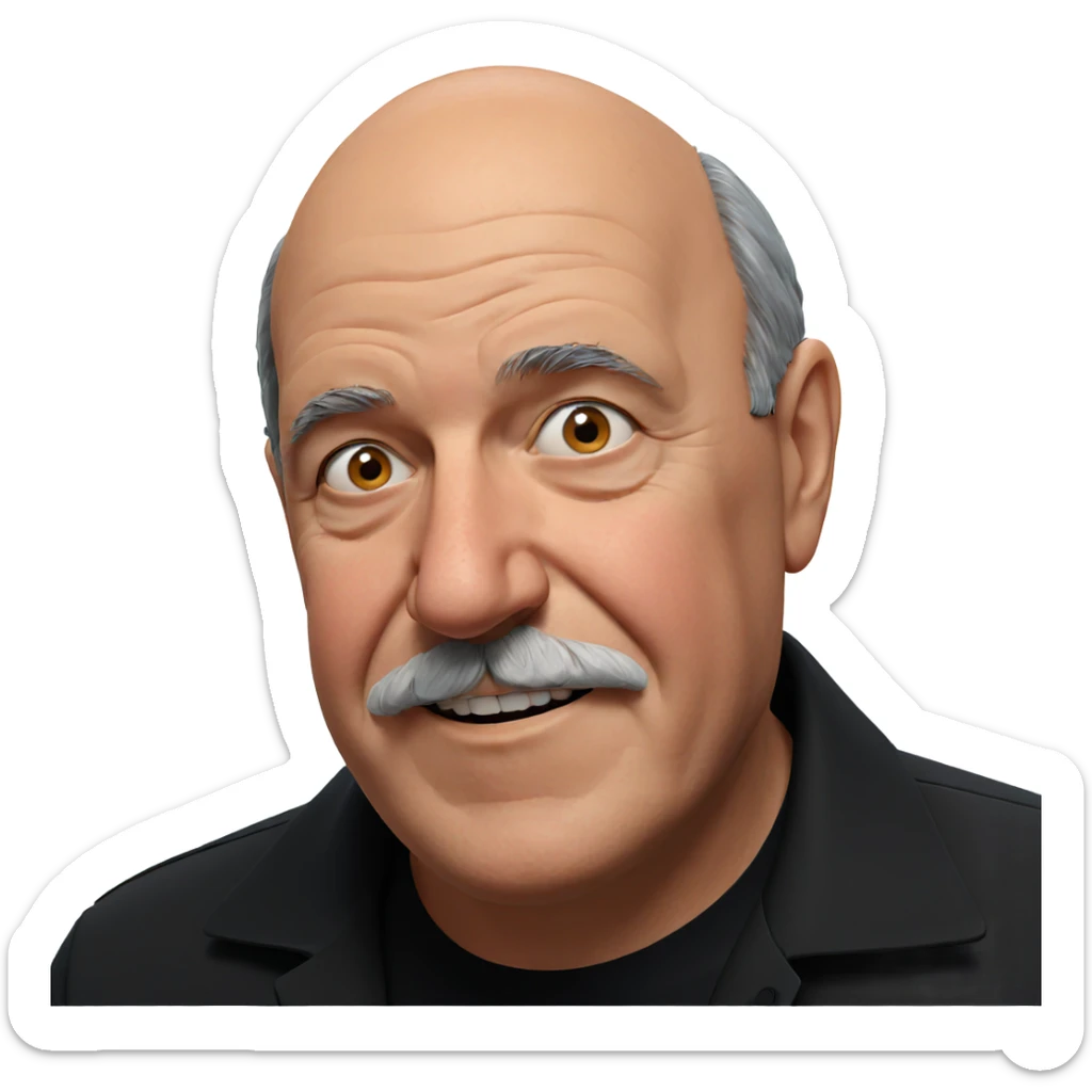 old man portrait with mustache sticker