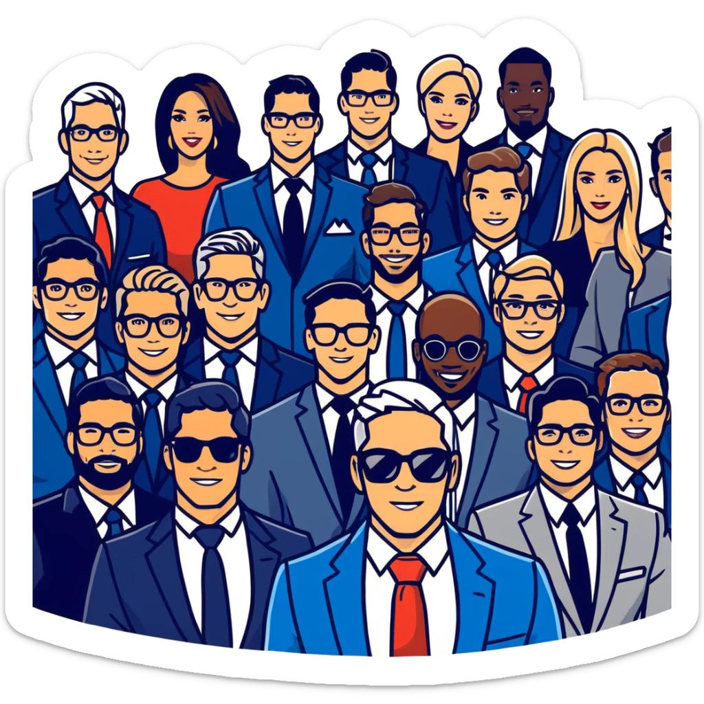 Grant Cardone, Tai Lopez, Josh King Madrid, Alex Hormozi, Iman Gadzhi, Daniel G, Branden Condy, Patrick Bet-David, Dan Henry, Luke Belmar, Shelby Sapp, Leila Hormozi, Tefi Valenzuela, business, influencers, friends, rich millionaire success lifestyle, private jet , supercars, success, sales sticker