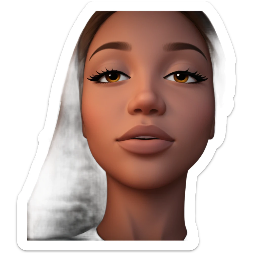 serene girl portrait with closed eyes sticker