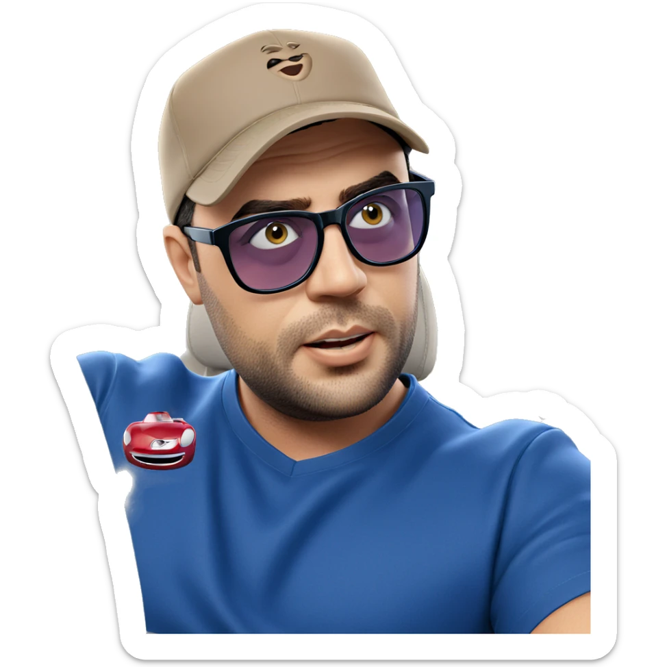 cool guy in car sticker