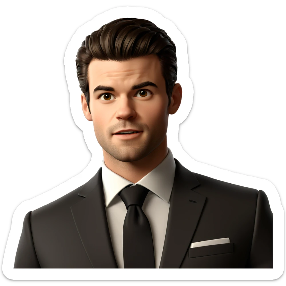 dapper young man in suit sticker