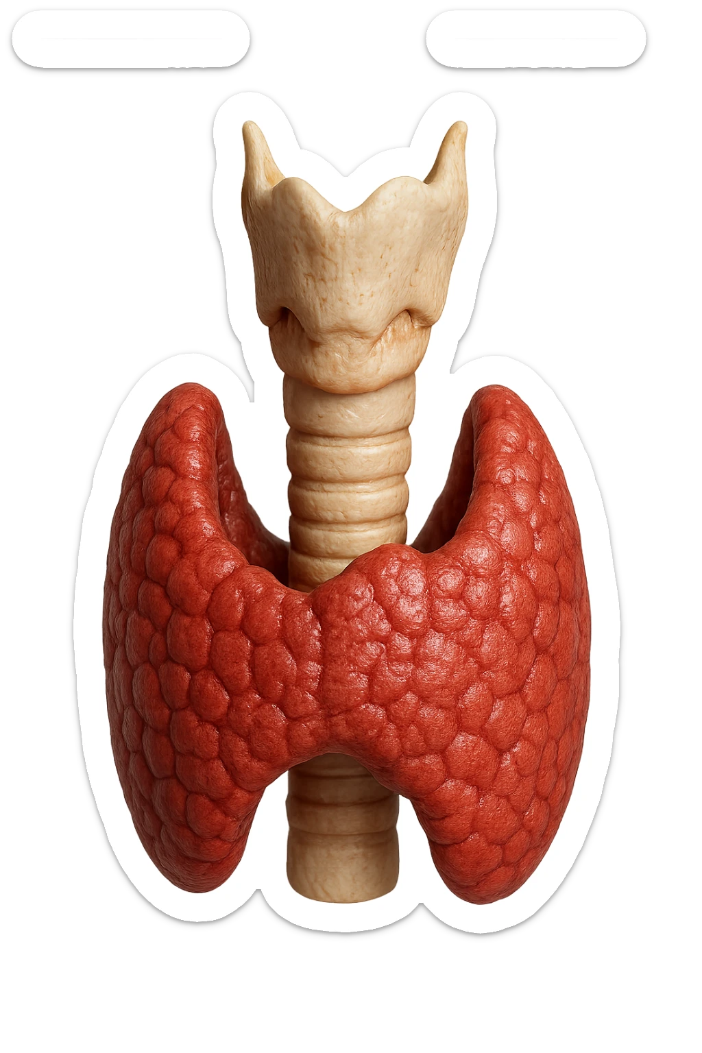 tiroide umana anatomica iperrealistica in 3d sticker