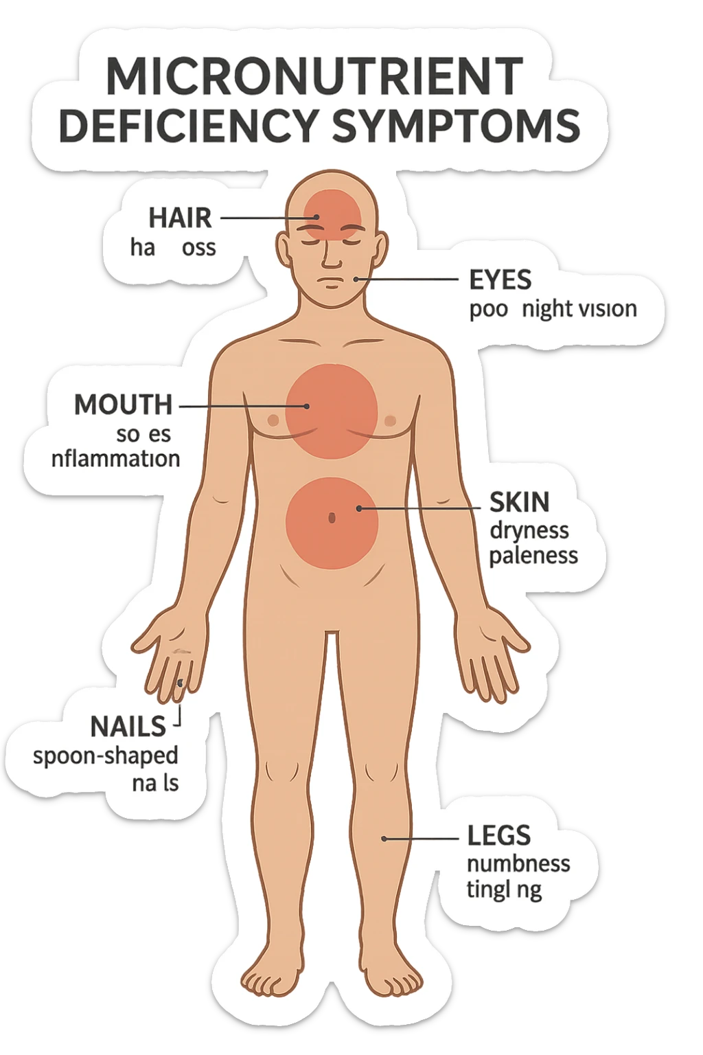 corpo umano in carenza di micronutrienti sticker