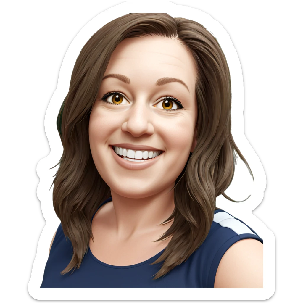 smiling girl with brown hair sticker