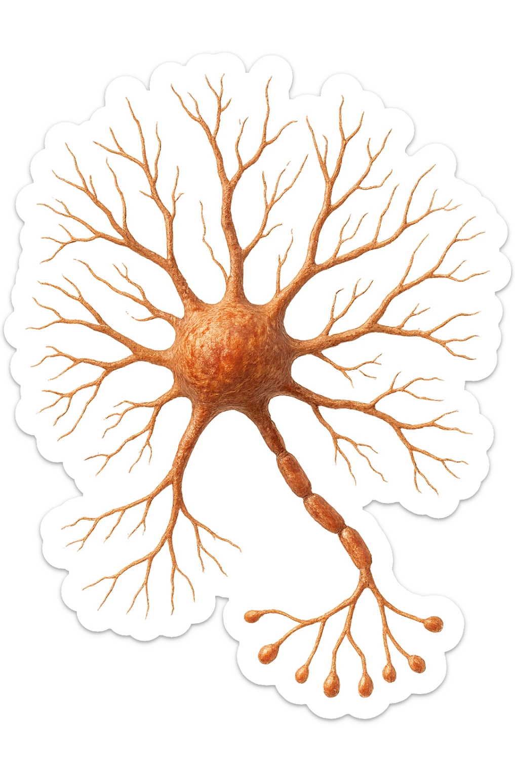 neurone umano anatomico realistico, iperrealistico 4k sticker