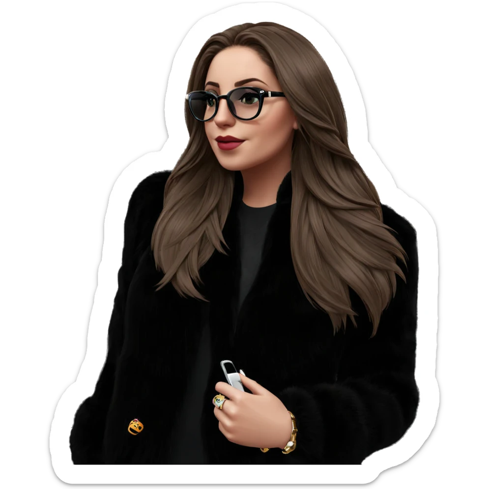 stylish girl with accessories sticker