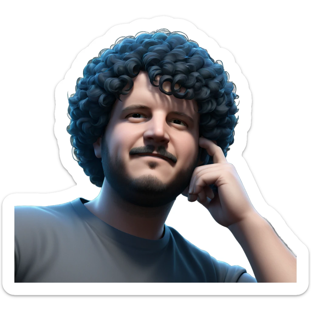 serene portrait of a man sticker