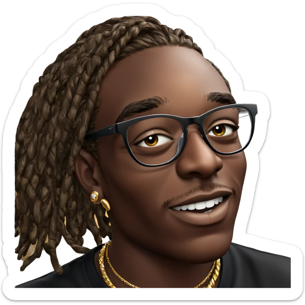 dark-skinned boy with jewelry sticker