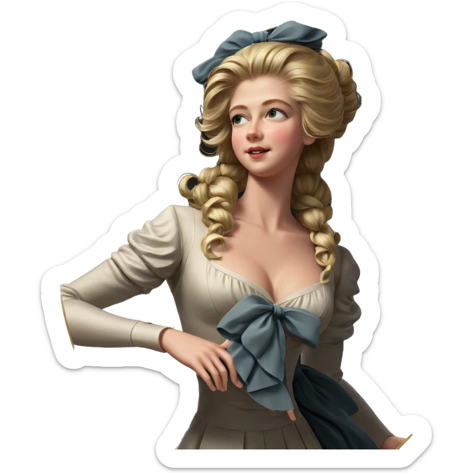 blonde girl in elegant dress sticker
