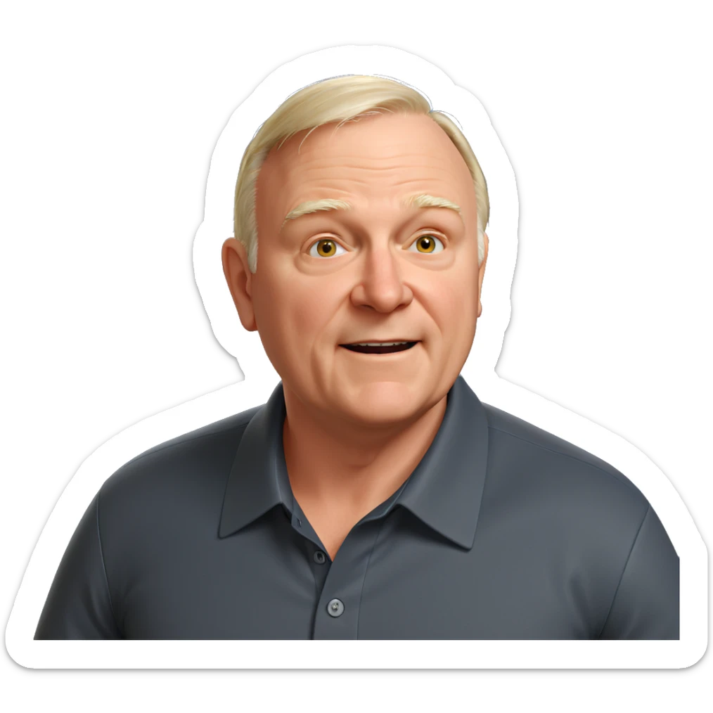 bald male in collared shirt sticker