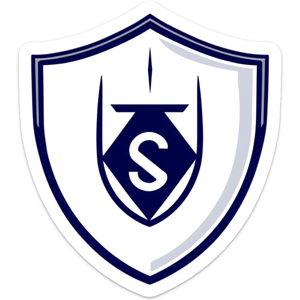 Football club SCO Angers logo, black and white striped shield, soccer emblem from France sticker