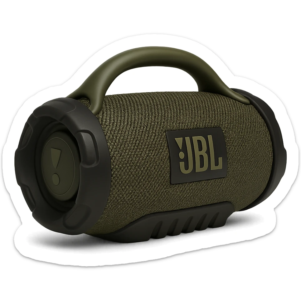 military-themed portable JBL speaker with olive green and black colors sticker