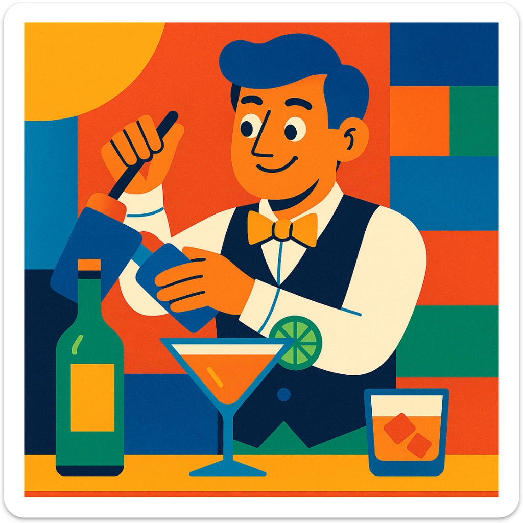 bartender mixing drinks sticker