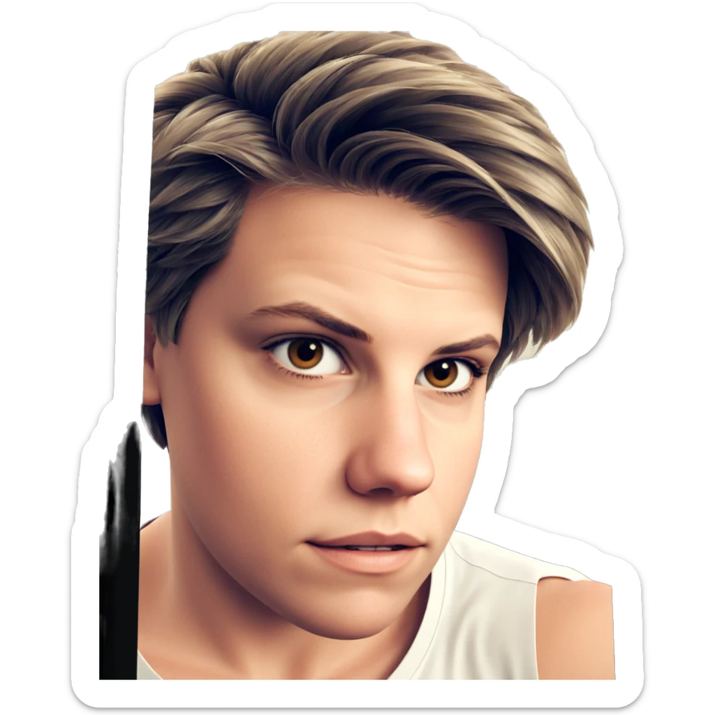 realistic portrait of a boy sticker