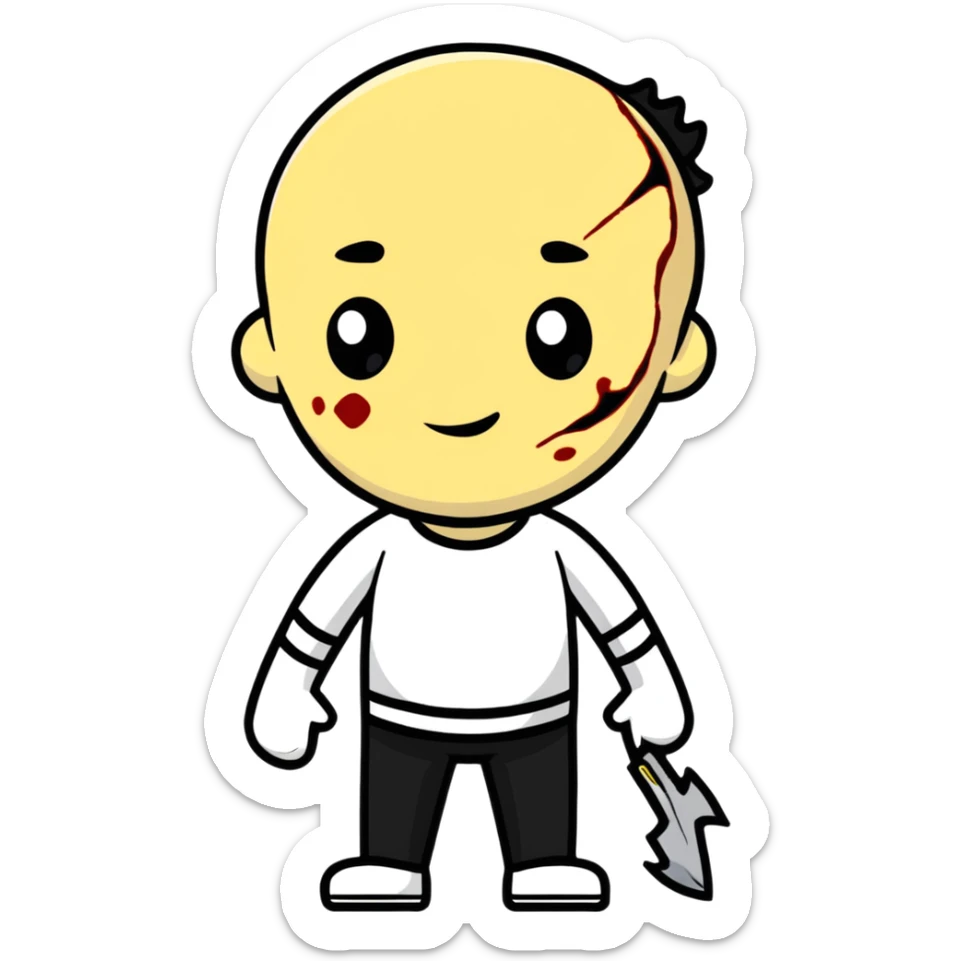 person with scrapes and bruises sticker