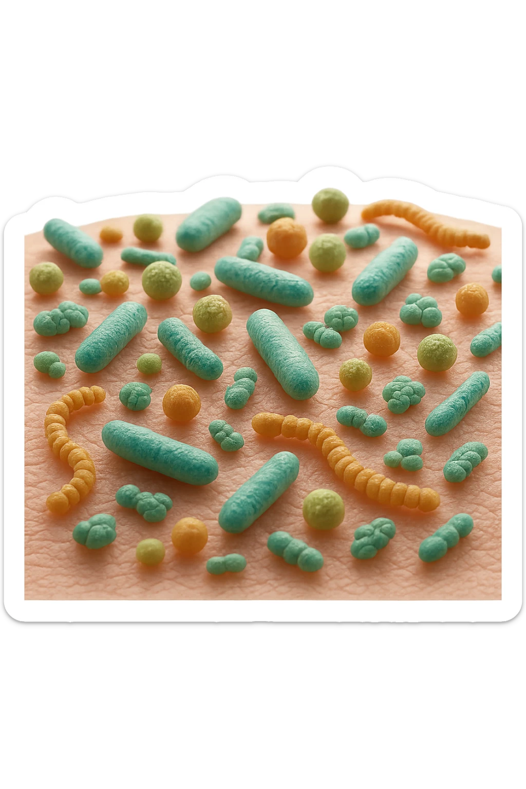 microbiota cutaneo in 3d sticker
