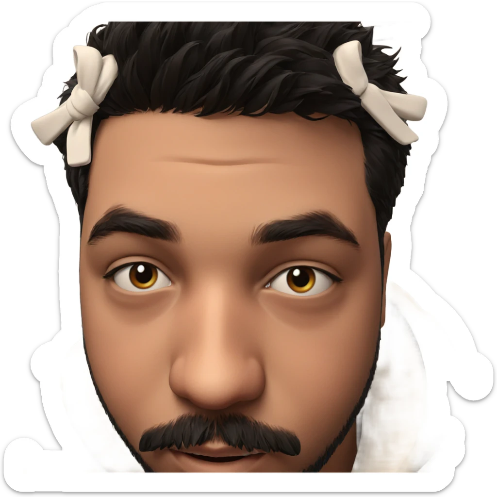 black haired boy with beard sticker