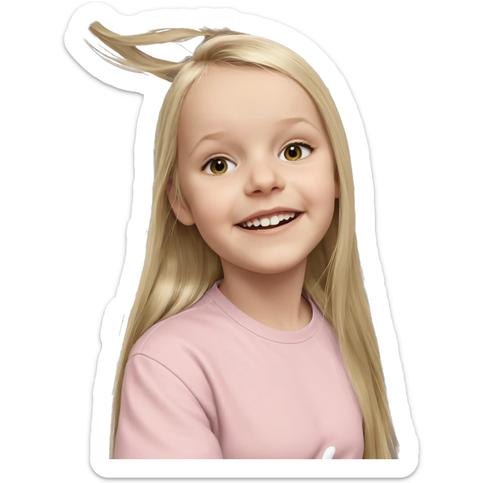 blonde girl with long hair sticker