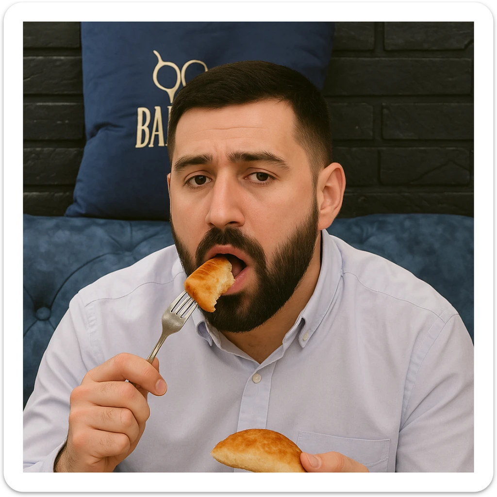 birinchidagi odamni yuziga 2 rasmdagi odamga uzidak qilib chizib bergin xuddu shunday non yen utirganini sticker