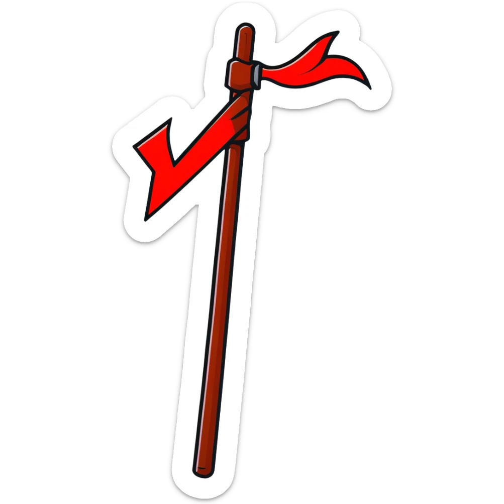 Revolutionary red banner with hammer and sickle symbol from 1918 Russian Civil War sticker