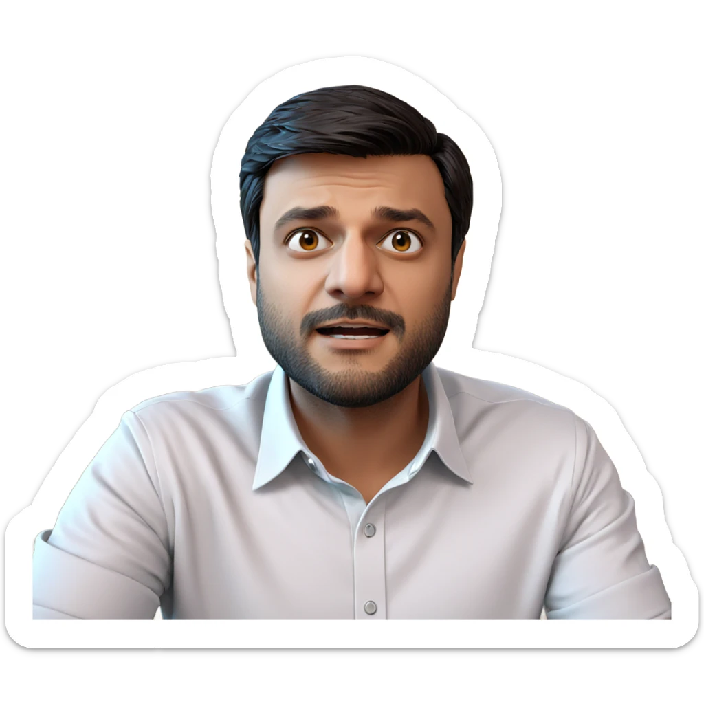 male with beard in shirt sticker