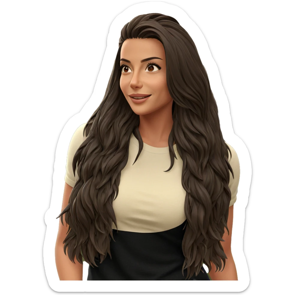 smiling girl in outdoor scene sticker