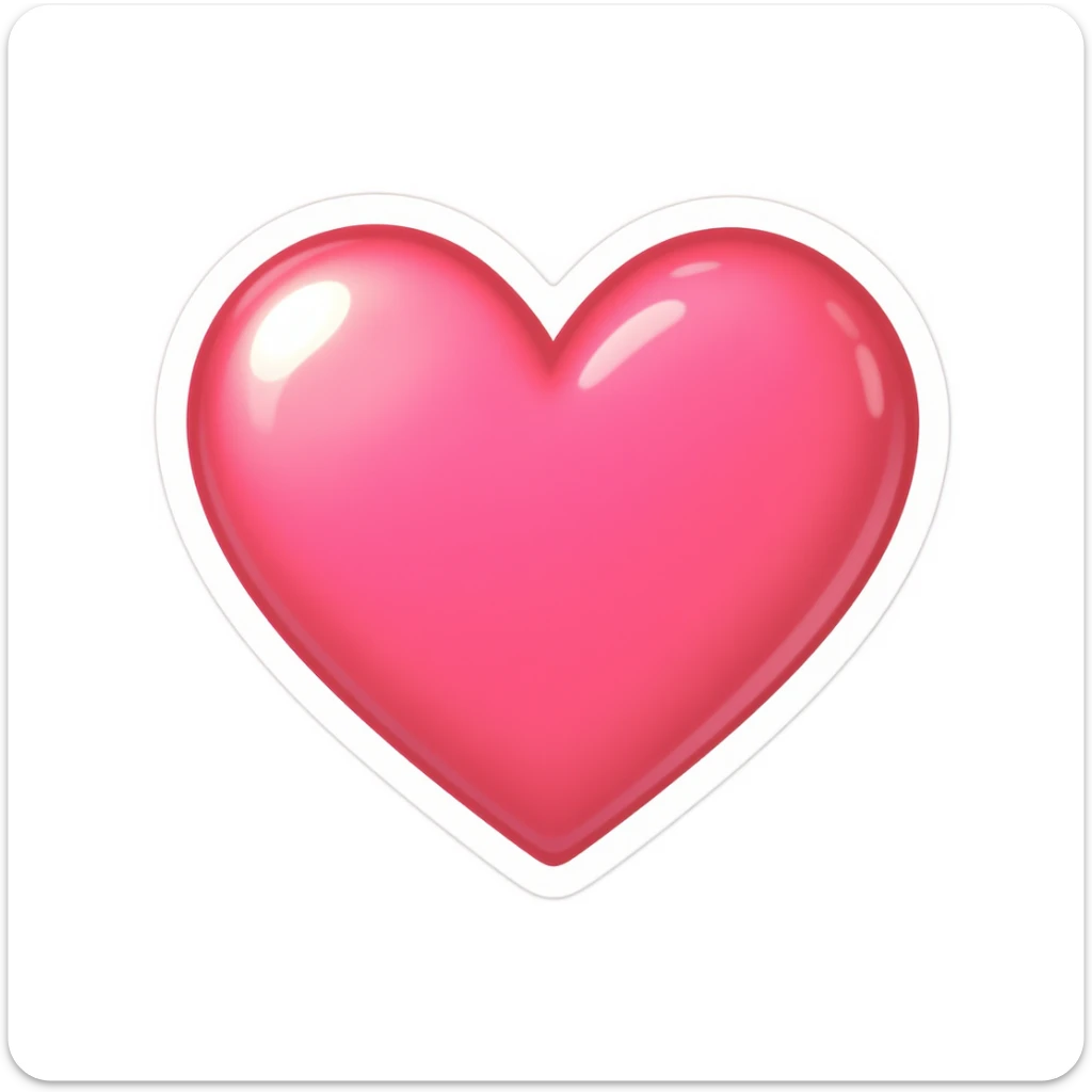 cute and shiny heart emoji with a gradient effect, no background sticker
