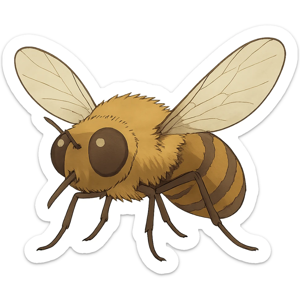 ghibli style dronefly insect sticker