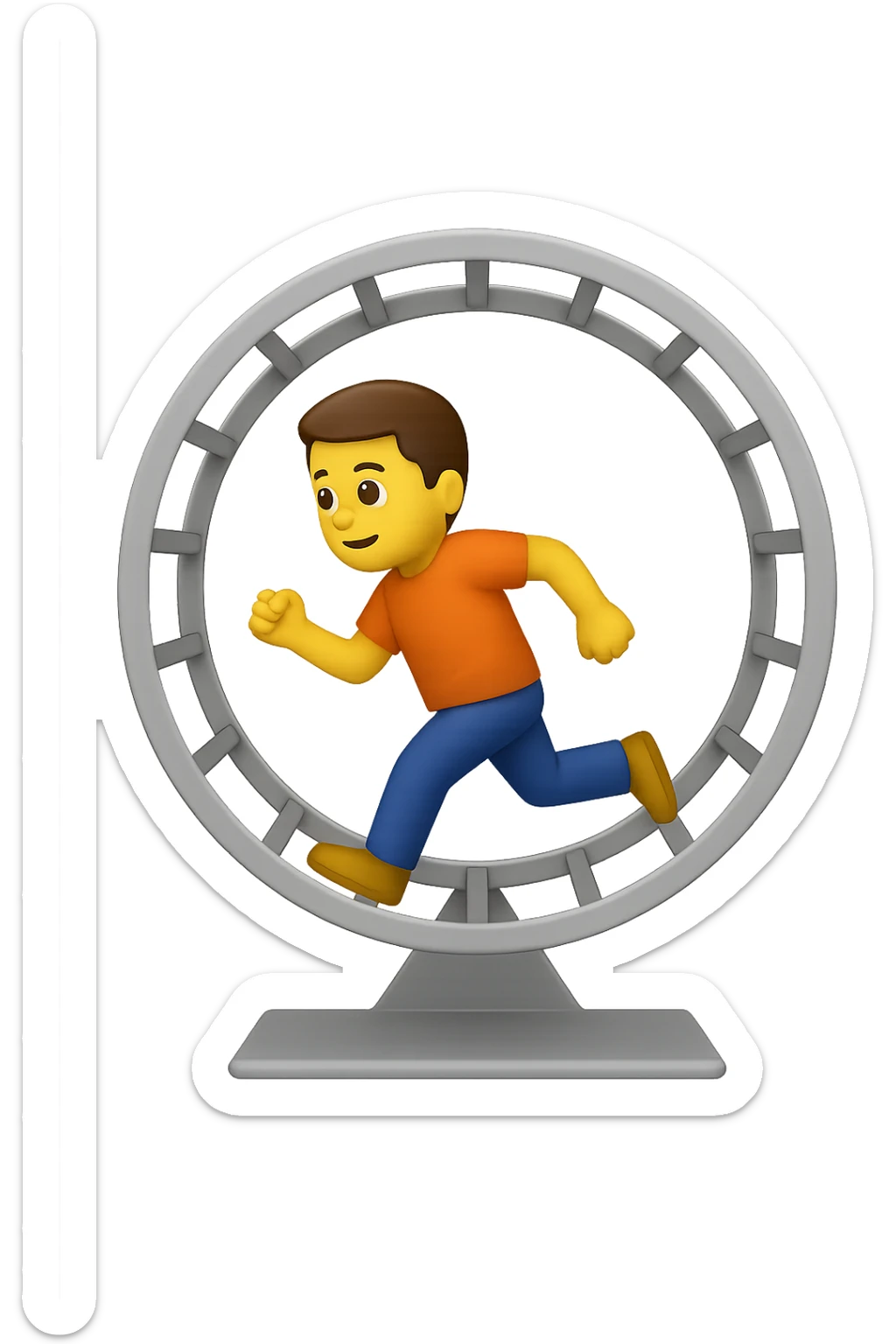 Uomo che corre dentro la ruota del criceto emoji style iphone  sticker