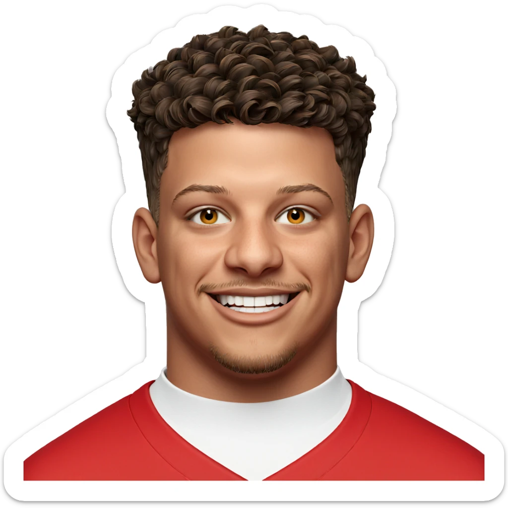 smiling boy in red shirt sticker