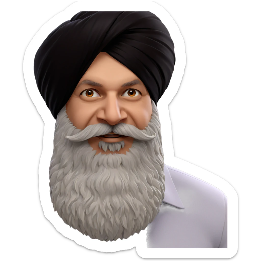 handsome bearded man portrait sticker