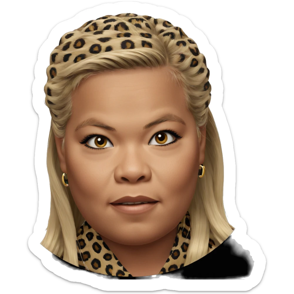 blonde girl in leopard print sticker