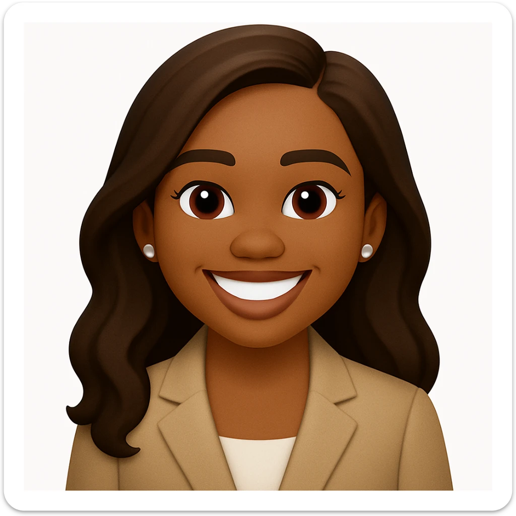 turn the second man in emoji style of the 1st image, match the facial features and match dressing style of the 2nd image, she is wearing suit sticker