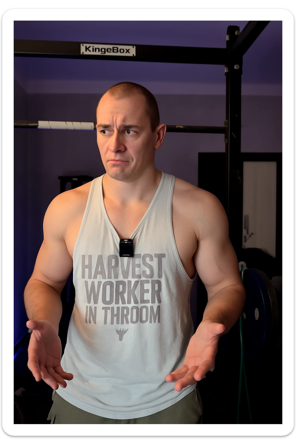 Uomo che si allena e sta cercando di capire quanta intensità mettere sticker