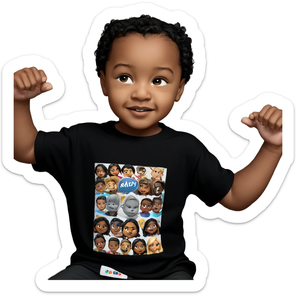 boy in black shirt portrait sticker