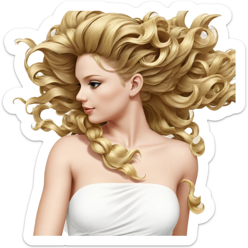 blonde girl in elegant dress sticker