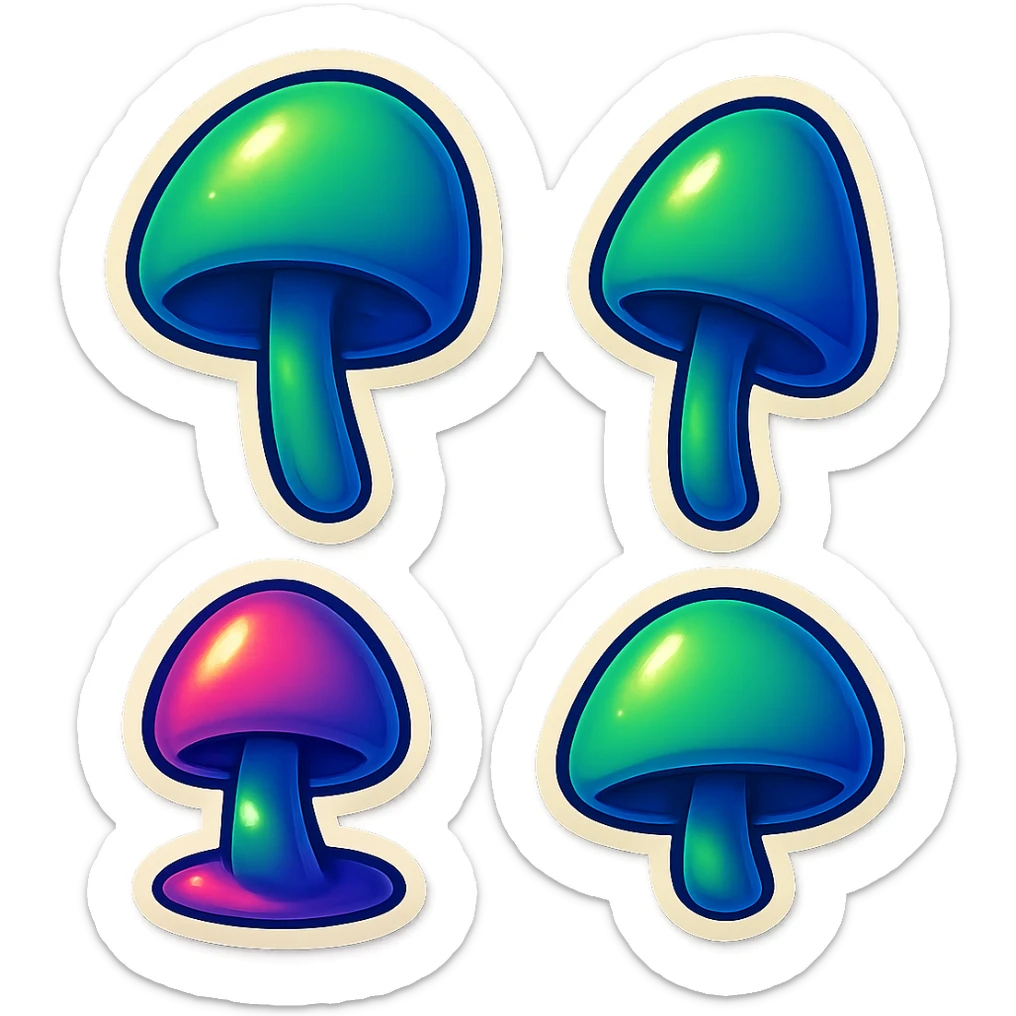 alien mushrooms. make a bunch of mushroom patches like the attached sticker