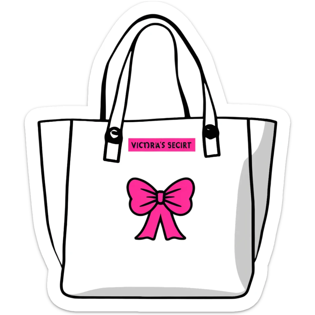 Victoria's Secret tote bag with logo in pink color sticker