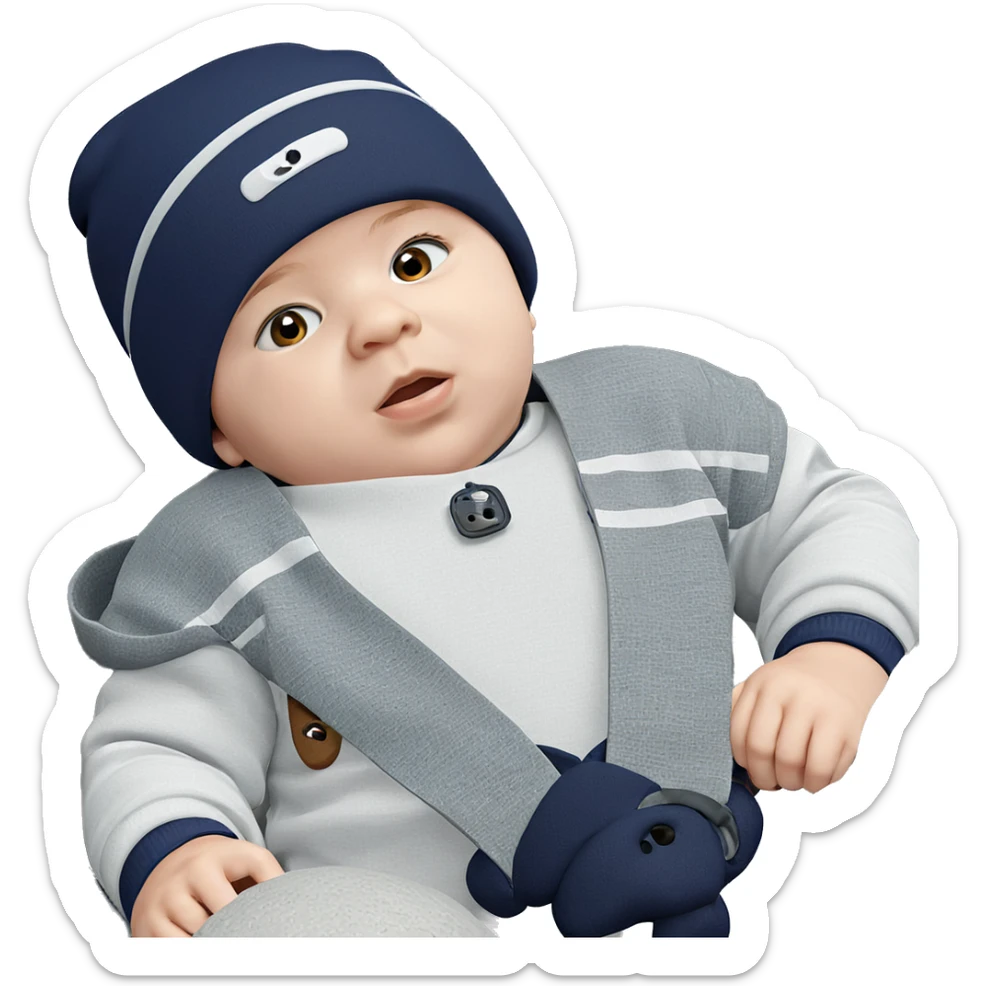 boy with hat in nature sticker